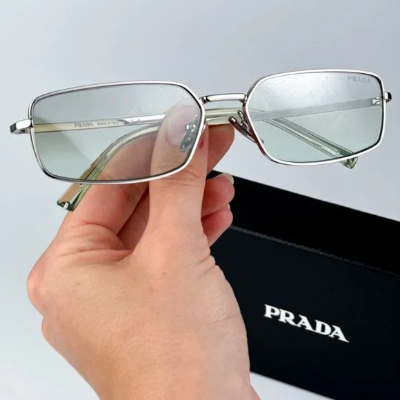 Prada PRA60S 1BC80G BRAND NEW Sunglasses Silver Grey Mirror